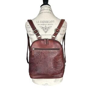 Jack Georges | Women | Voyager Floral Embossed Genuine Leather Purse Backpack